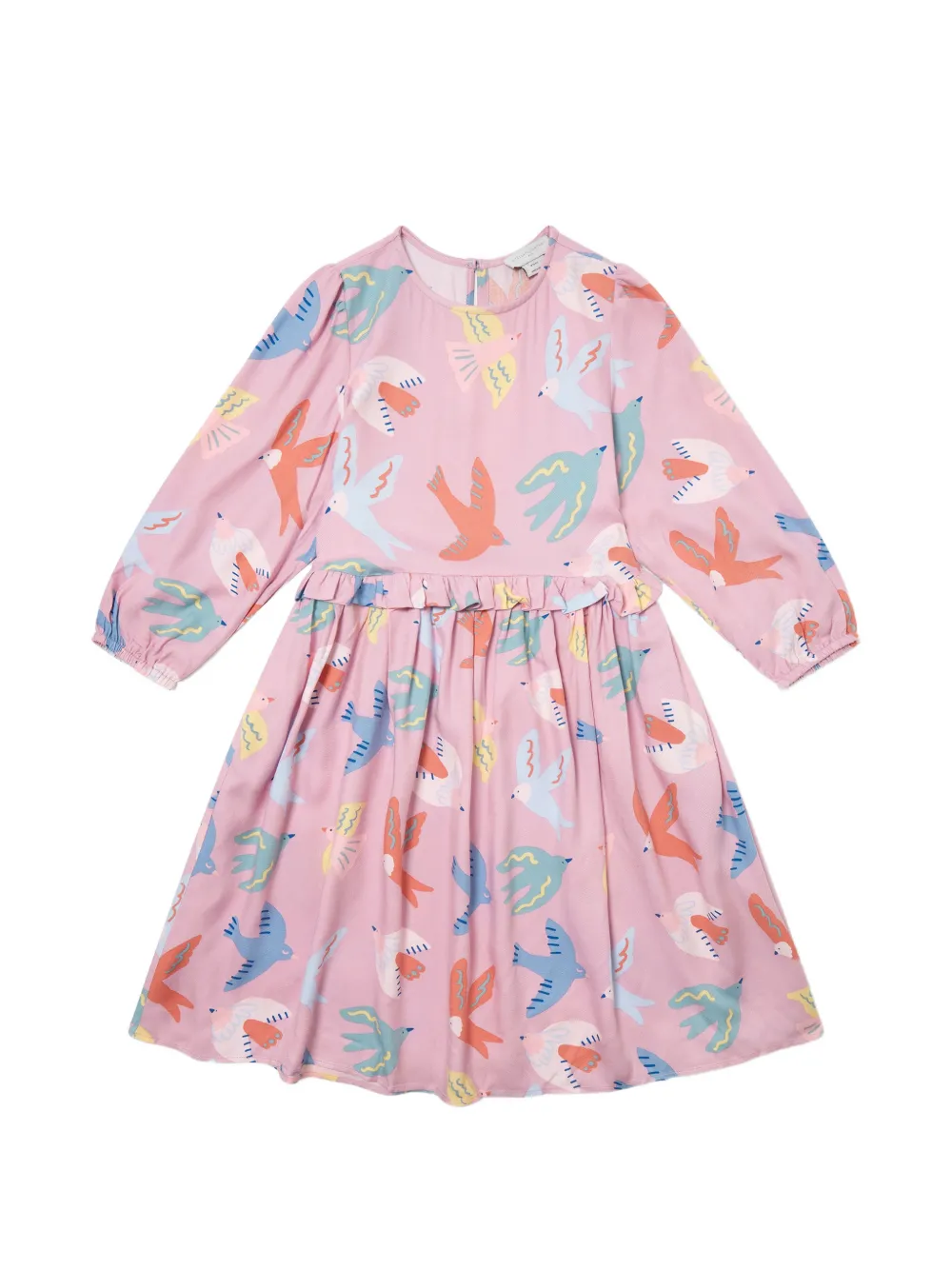 Stella McCartney Kids dove-print ruffled dress Roze