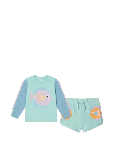 Stella McCartney Kids fish-print scalloped tracksuit set