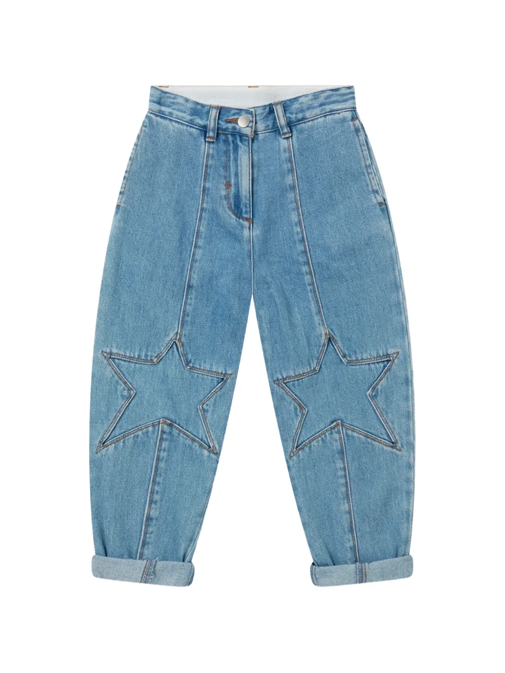 Stella McCartney Kids star-patchwork jeans - Blu