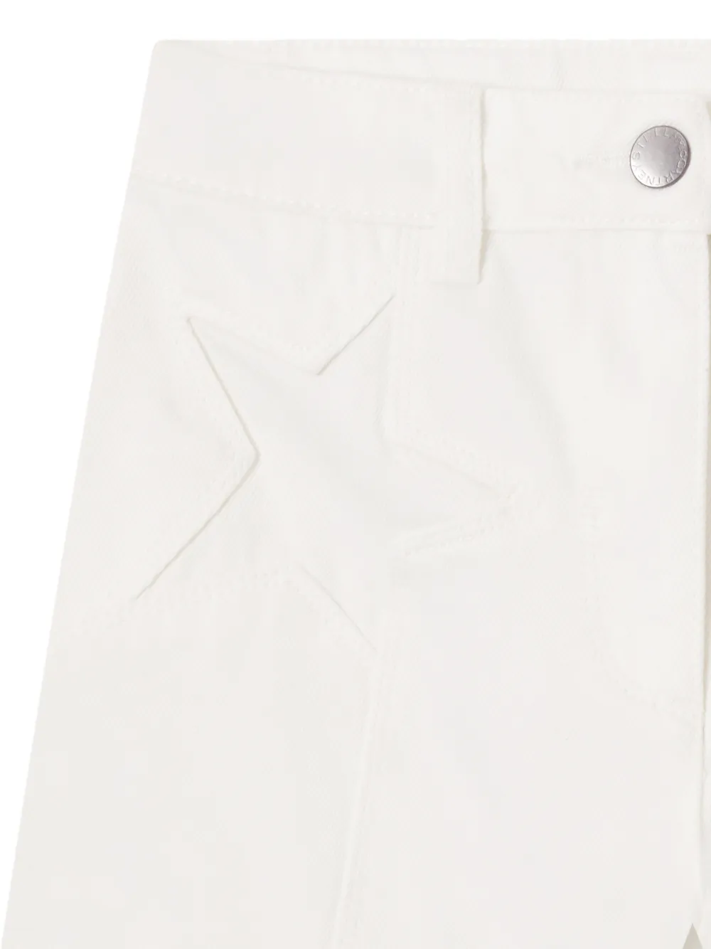 Stella McCartney Kids Denim shorts met ster-patch Wit