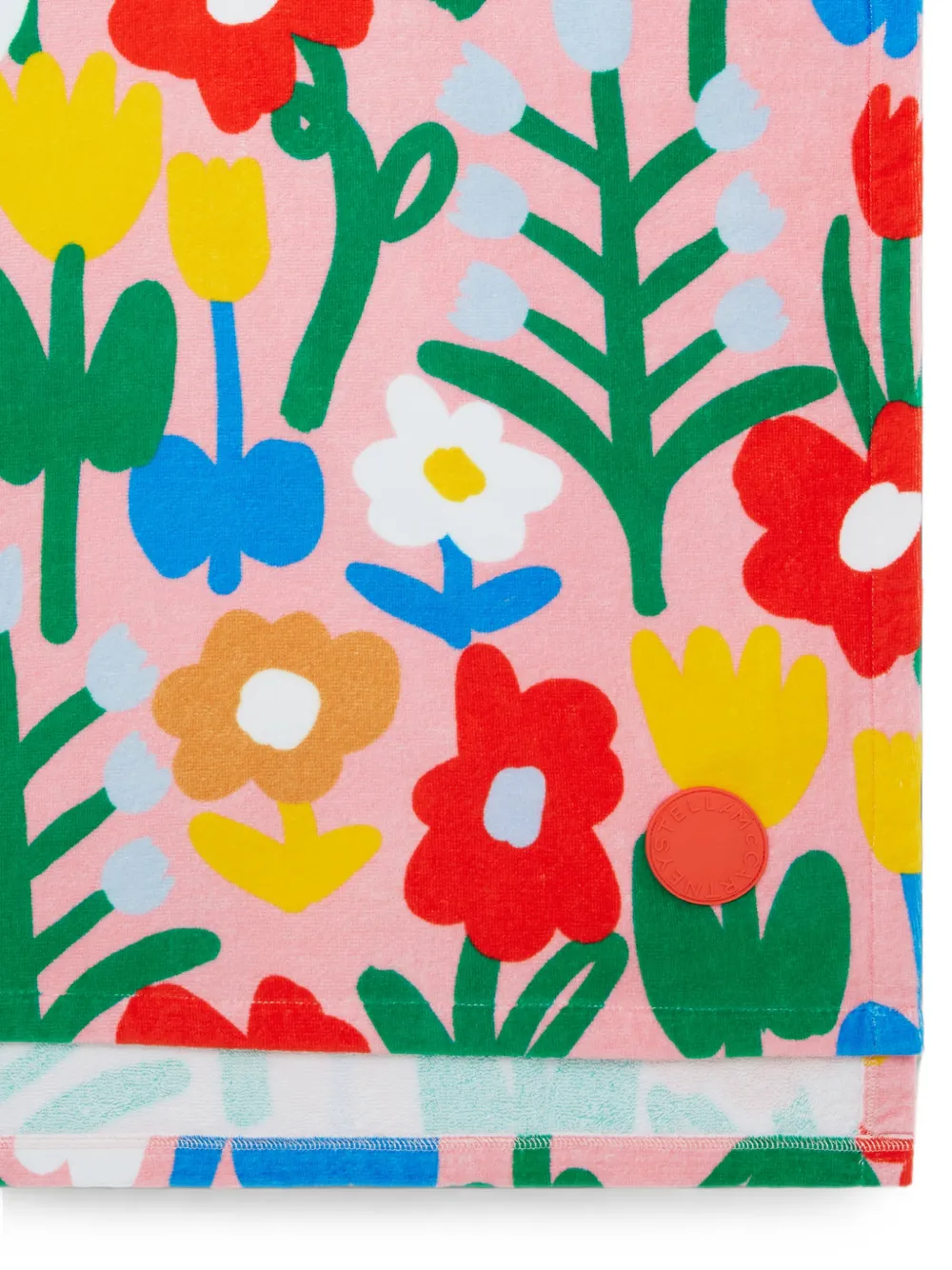 Stella McCartney Kids Love Motif poncho met bloemen-print en capuchon Roze
