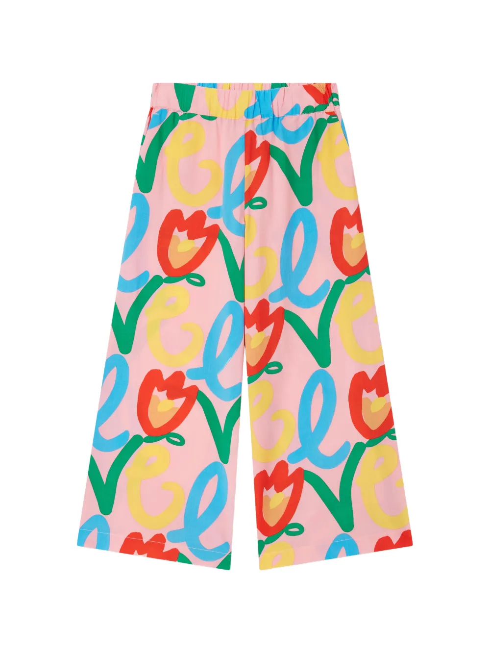 Stella McCartney Kids graphic-print wide-leg trousers - Rosa
