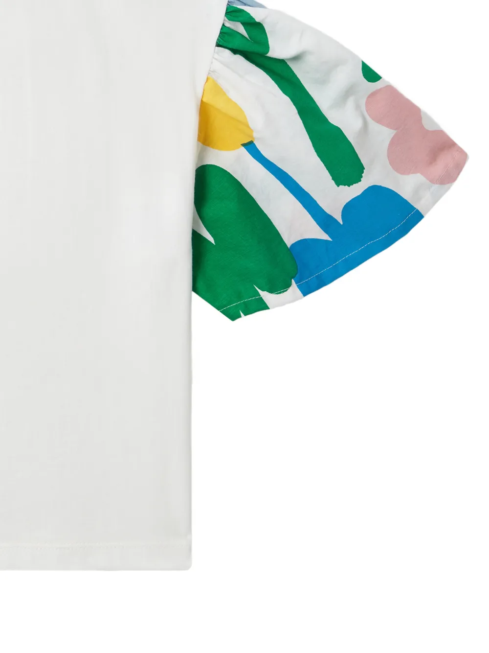 Stella McCartney Kids floral-print puff-sleeve T-shirt Wit