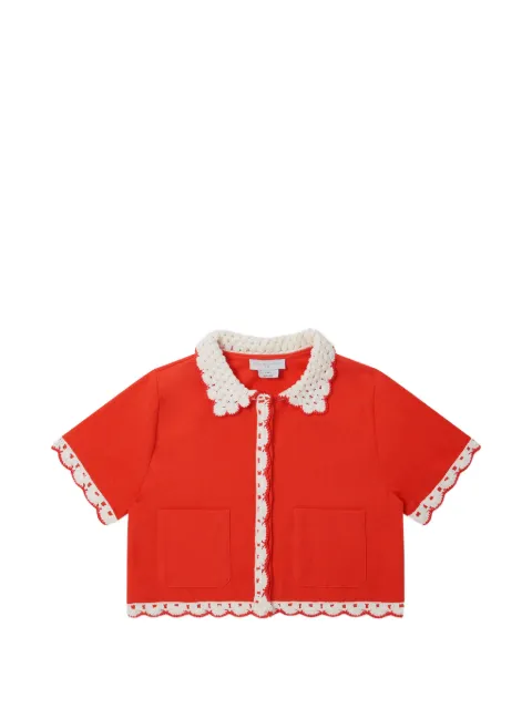Stella McCartney Kids crochet-trim short-sleeve top