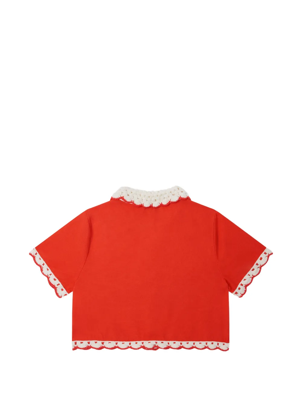 Stella McCartney Kids Top met gehaakte afwerking en korte mouwen Rood