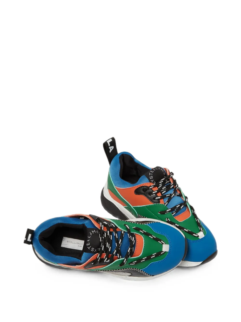 Stella McCartney Kids panelled colour-block sneakers Groen