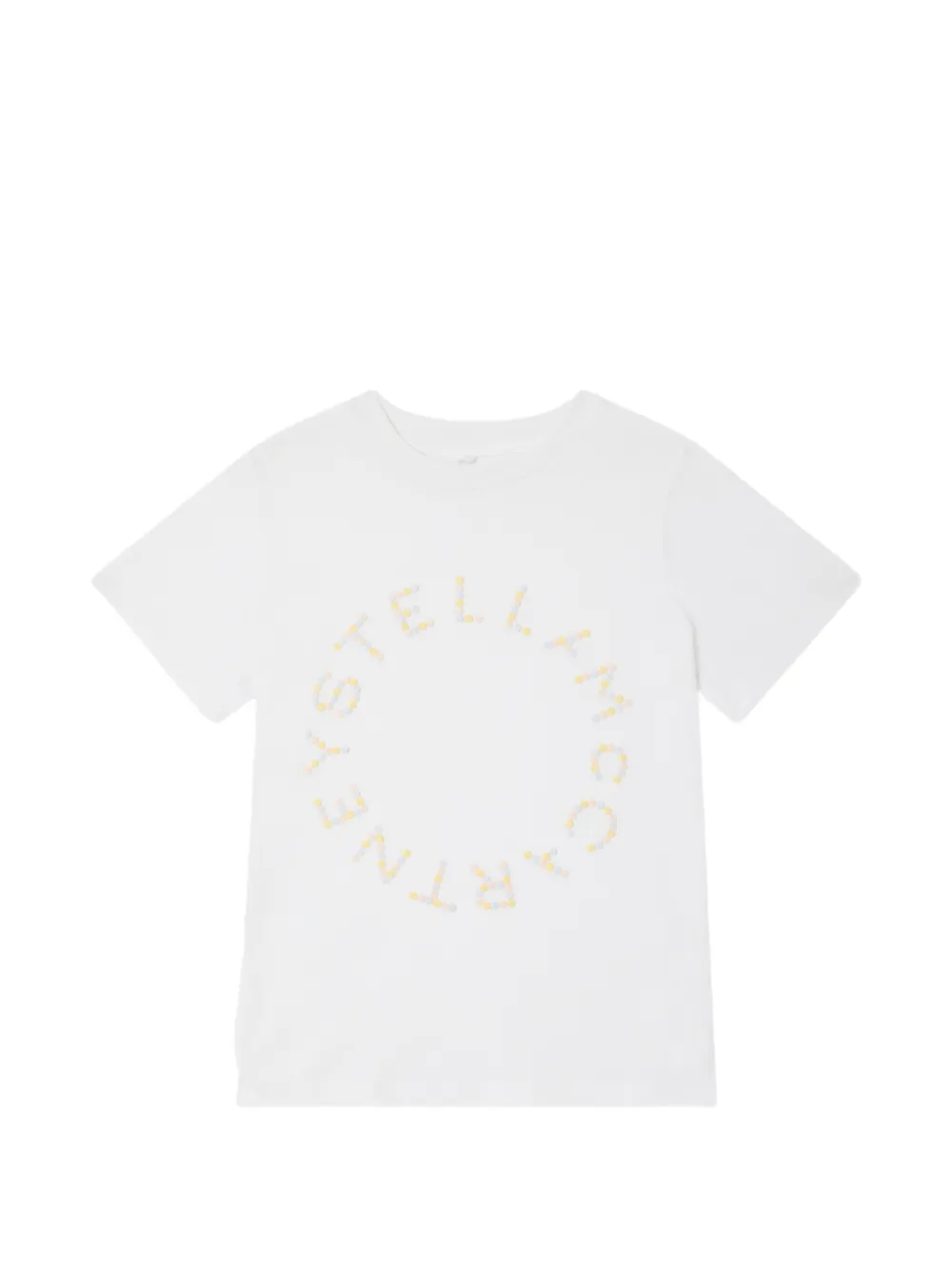 Stella McCartney Kids logo-embroidered T-shirt - Bianco