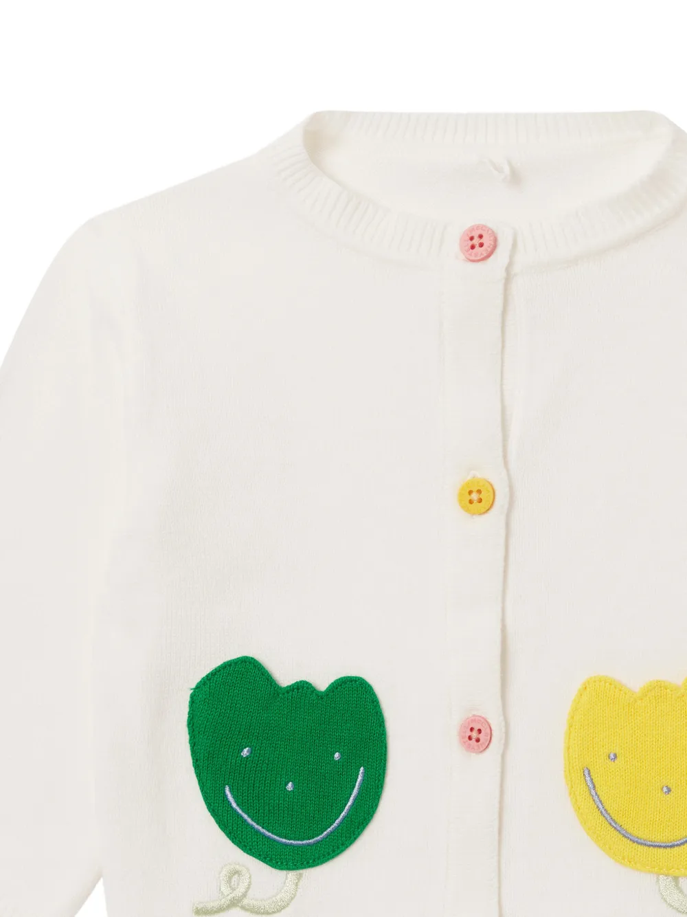 Stella McCartney Kids Gebreid vest met bloemen-patch Wit