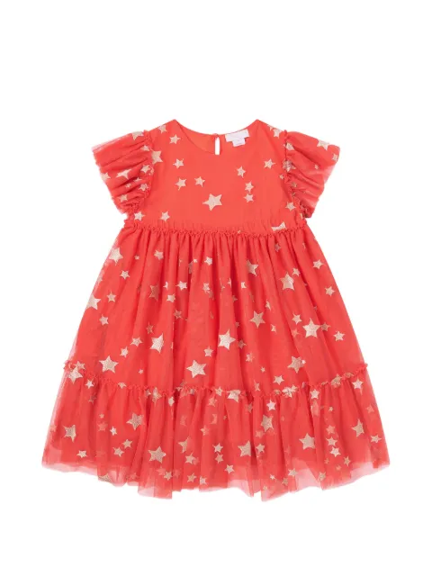 Stella McCartney Kids embroidered-star ruffled dress