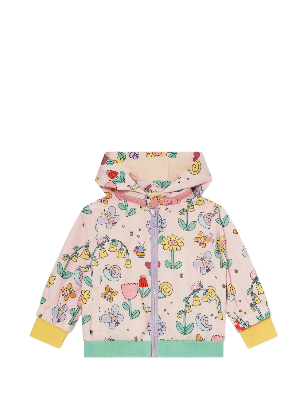 Stella McCartney Kids floral-print hooded raincoat - Rosa
