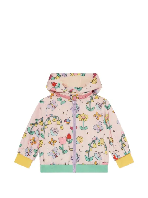 Stella McCartney Kids floral-print hooded raincoat