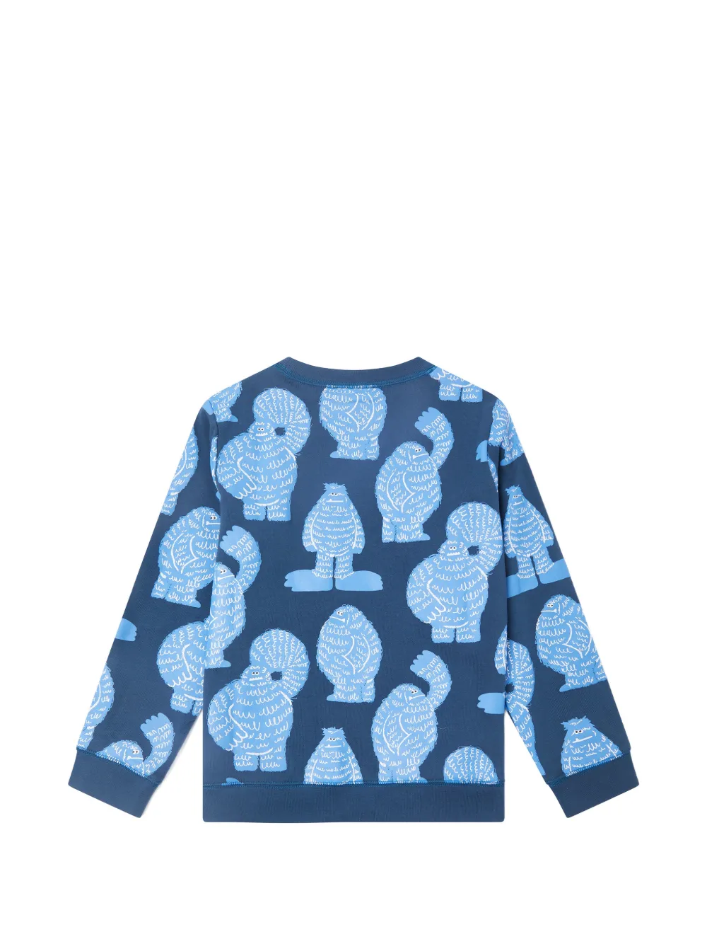 Stella McCartney Kids Sweater met monsterprint en lange mouwen Blauw
