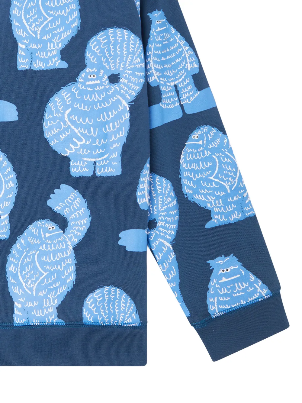 Stella McCartney Kids Sweater met monsterprint en lange mouwen Blauw