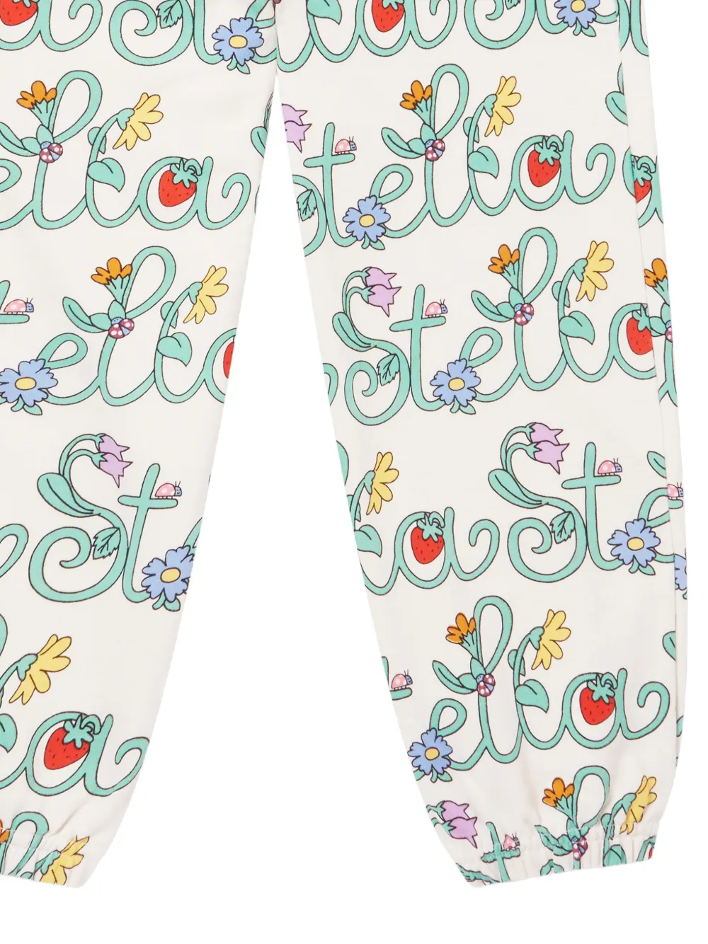 Stella McCartney Kids Trainingsbroek met logoprint Beige