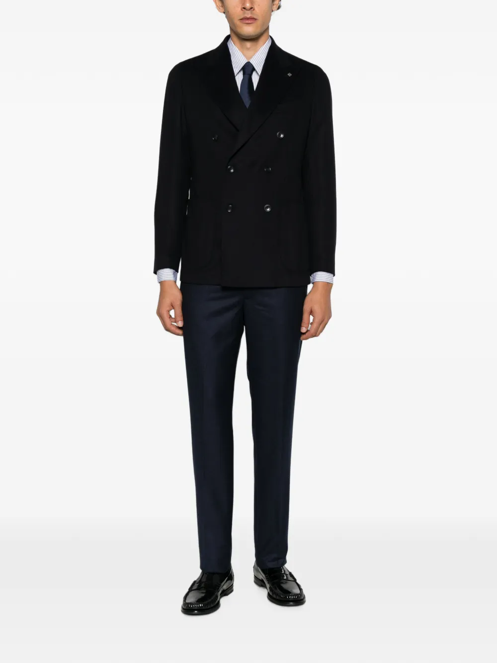 Tagliatore Blazer met dubbele rij knopen en puntige revers Blauw