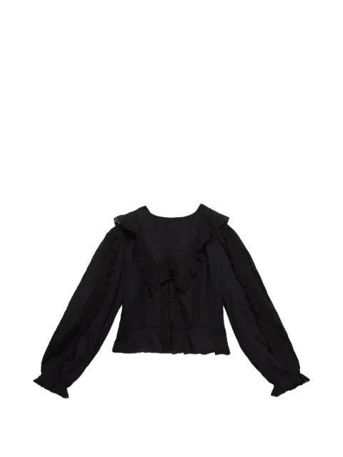 Rixo ruffled lace-trim blouse