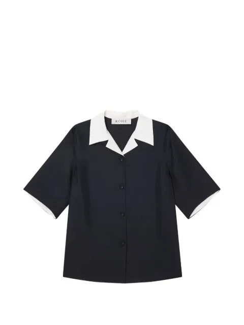 Róhe camisa con cuello cubano en contraste
