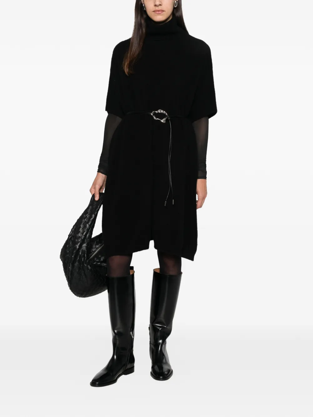Philo-Sofie belted high-neck cape