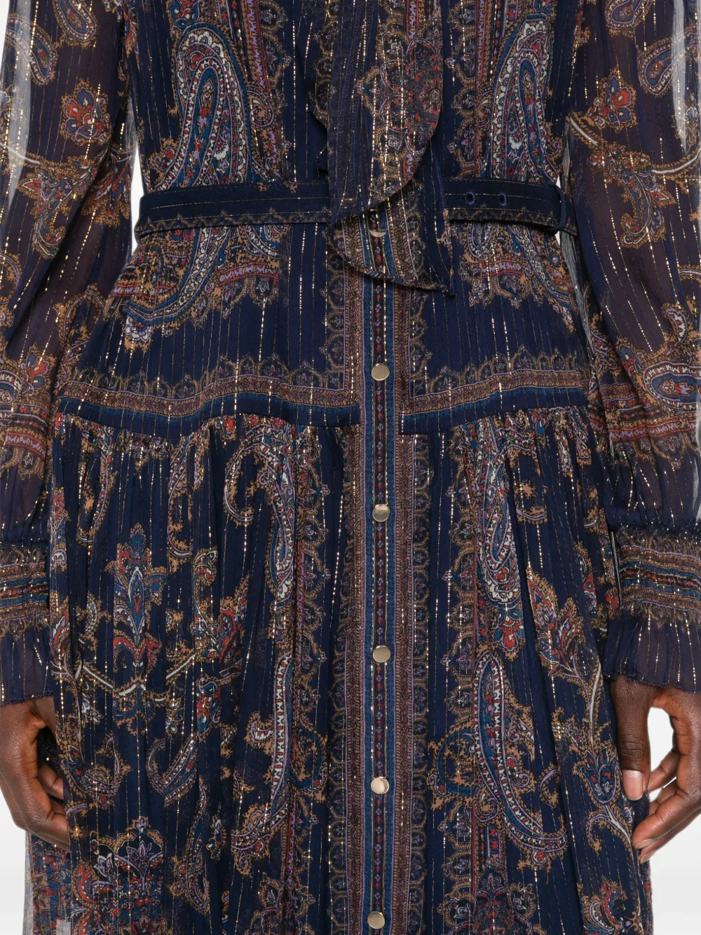 Self-Portrait Maxi-jurk met paisley-print Blauw