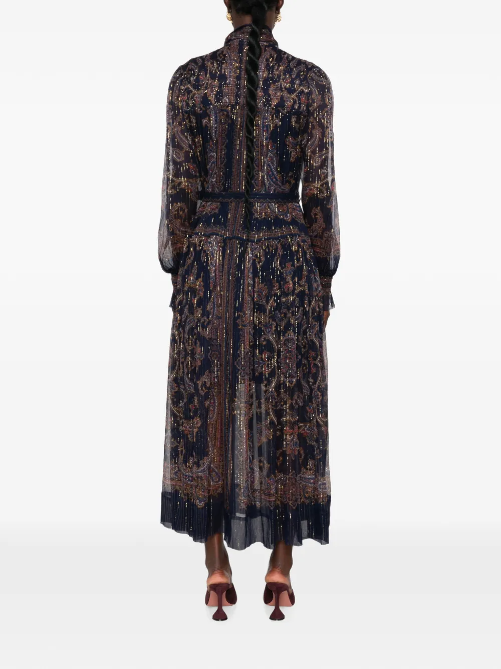 Self-Portrait Maxi-jurk met paisley-print Blauw