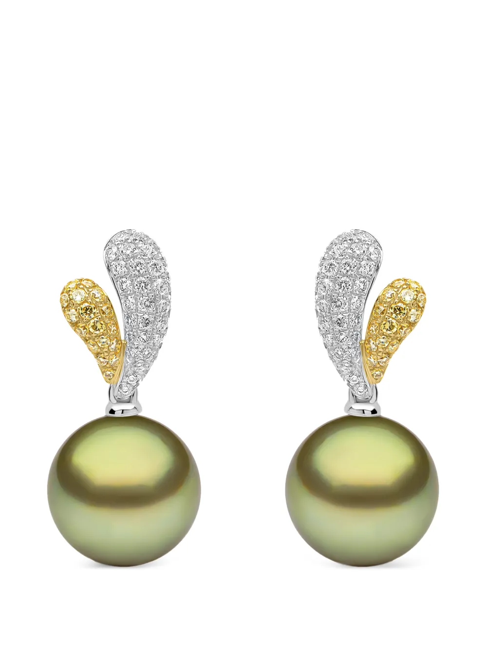 Yoko London Tahitian pearl and diamond earrings - Argento