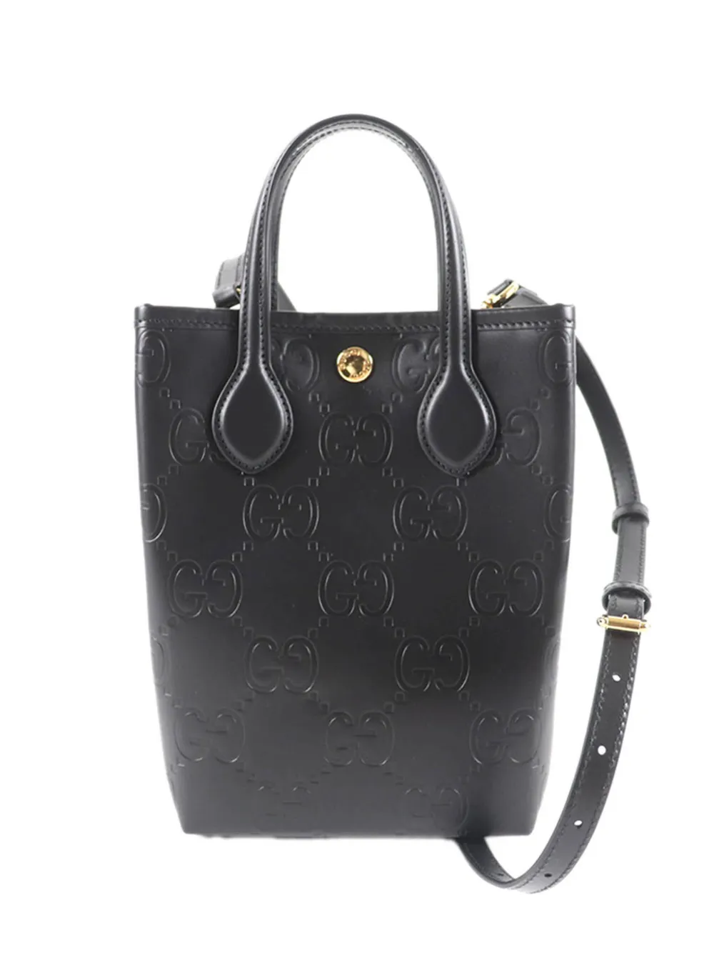 Gucci Pre-Owned Borsa a tracolla Super Mini GG in pelle di vitello goffrata 2000-2015 - Nero
