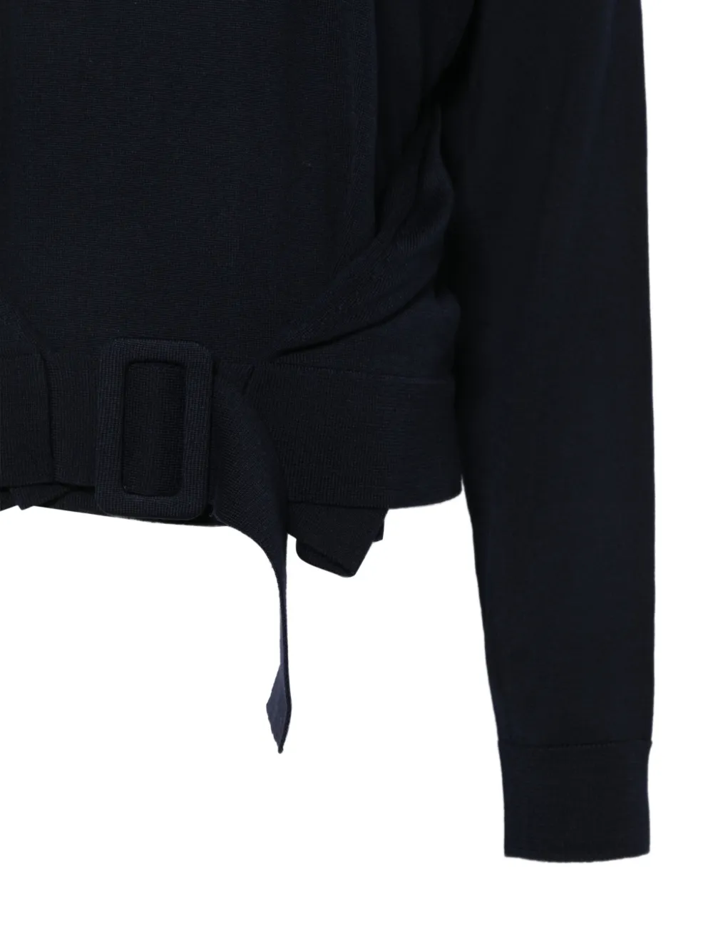 Semicouture Sweater met ronde hals en ceintuur Blauw