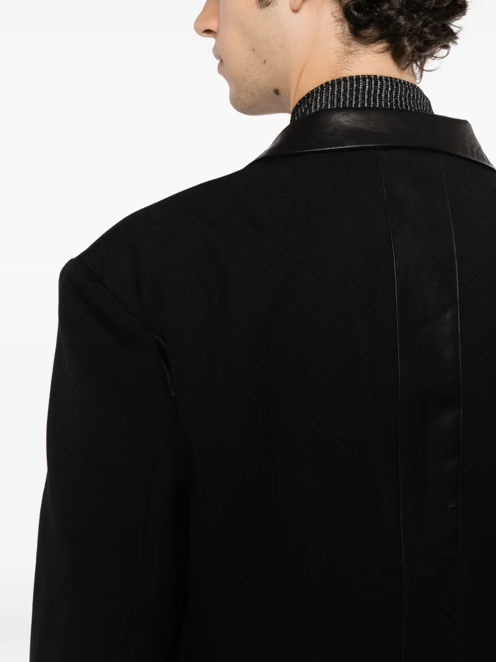 Yohji Yamamoto army gabardine paneled blazer Zwart