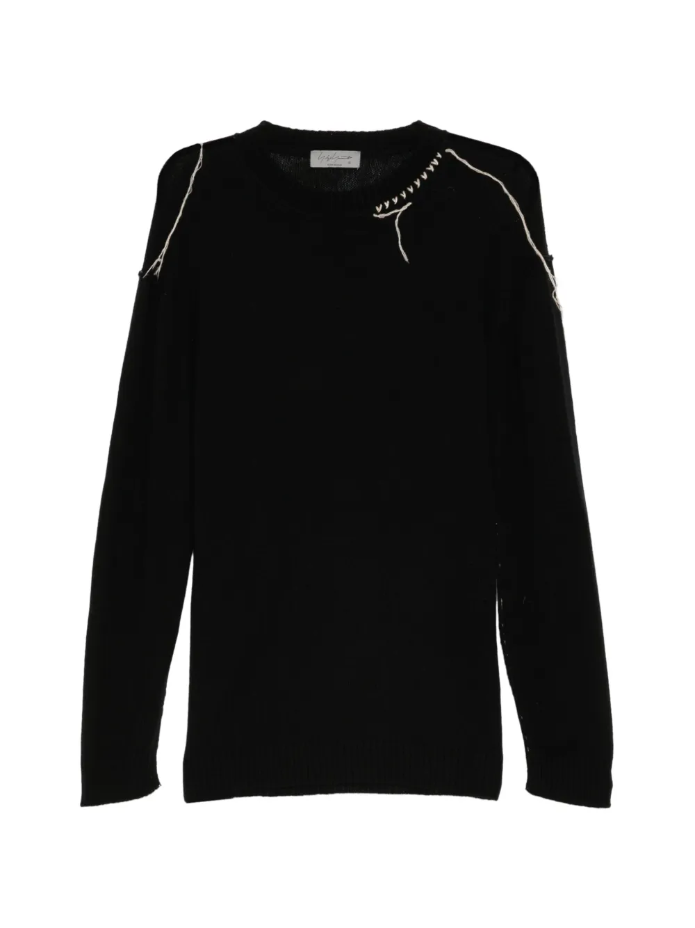 Yohji Yamamoto embroidery round-neck sweater - Nero