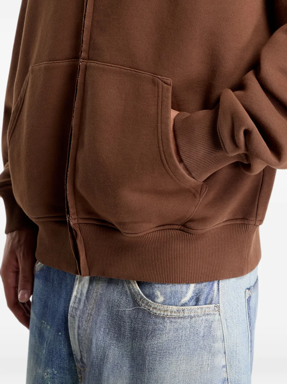 Palm Angels Hoodie met logoprint en rits Bruin
