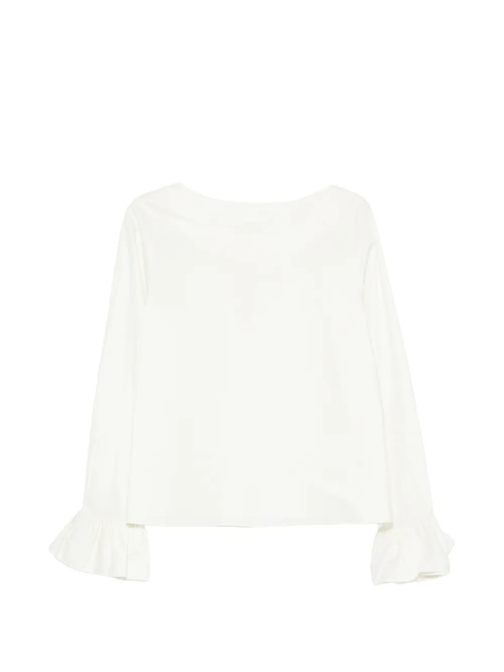 SUSANNE BOMMER ruffle-cuff boat-neck shirt - Bianco