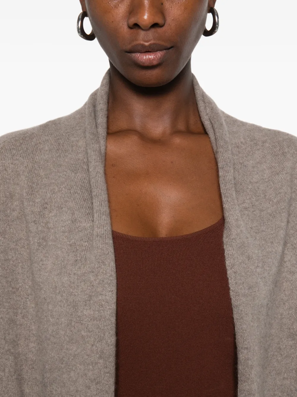 SUSANNE BOMMER Cropped vest met sjaalkraag Beige