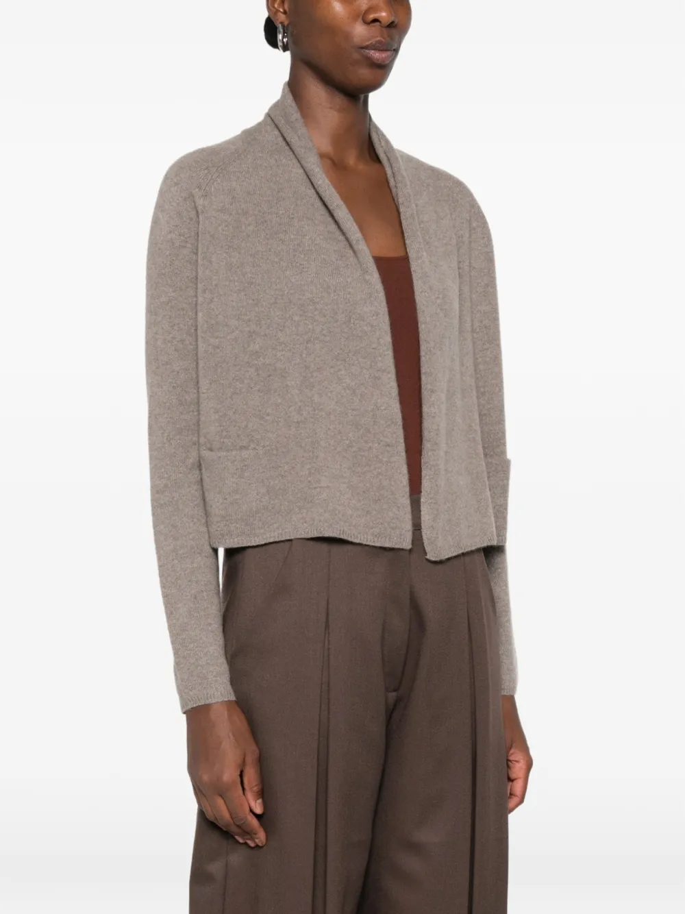 SUSANNE BOMMER Cropped vest met sjaalkraag Beige