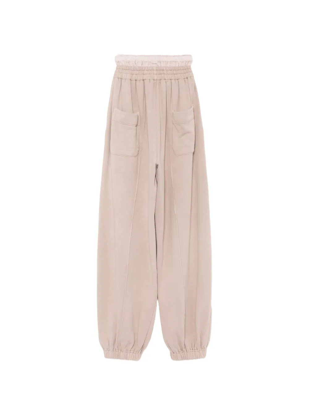 Yohji Yamamoto Badstof broek met dubbele taille Roze