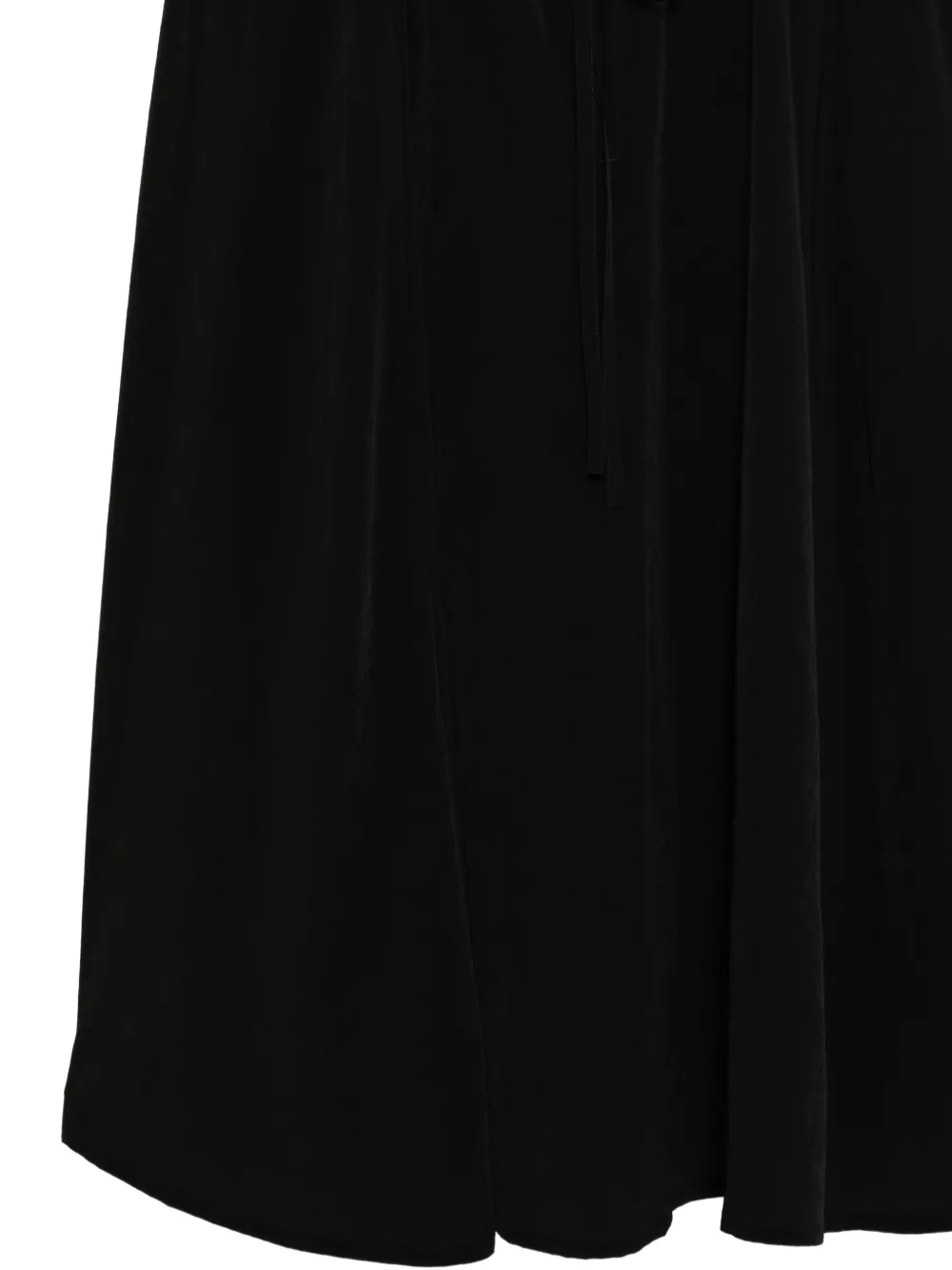 Yohji Yamamoto Gesmockte uitlopende rok van Crêpe de Chine Zwart