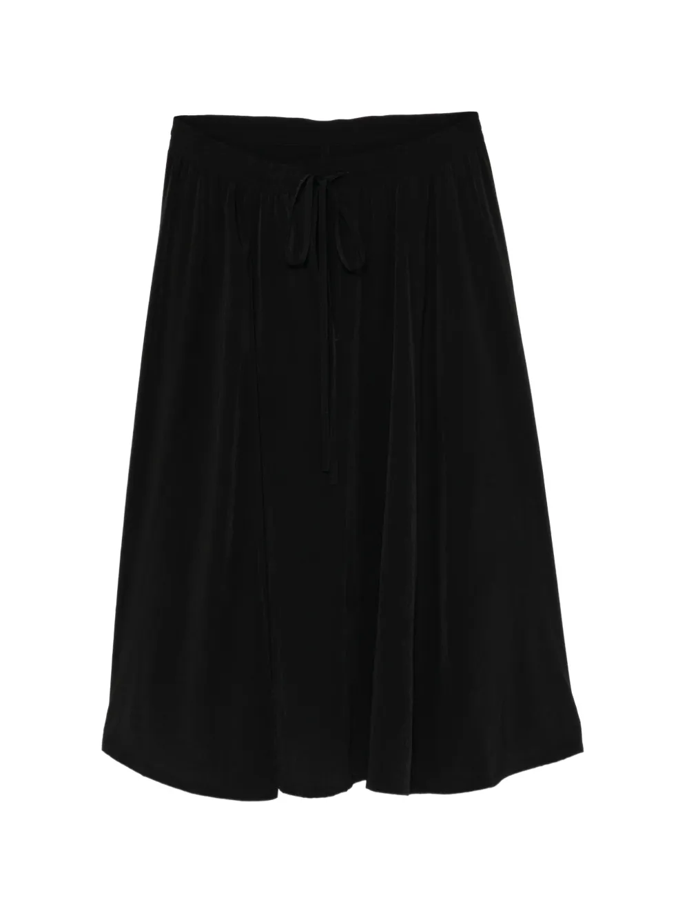 Yohji Yamamoto jupe évasée à fronces Crepe de Chine - Noir Yohji Yamamoto jupe évasée à fronces Crepe de Chine - Noir