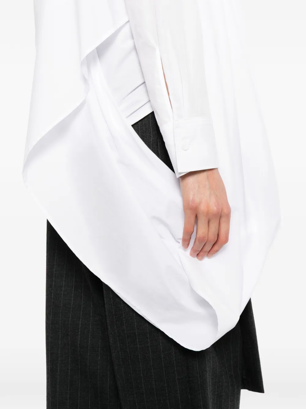 Yohji Yamamoto asymmetric knotted shirt Wit