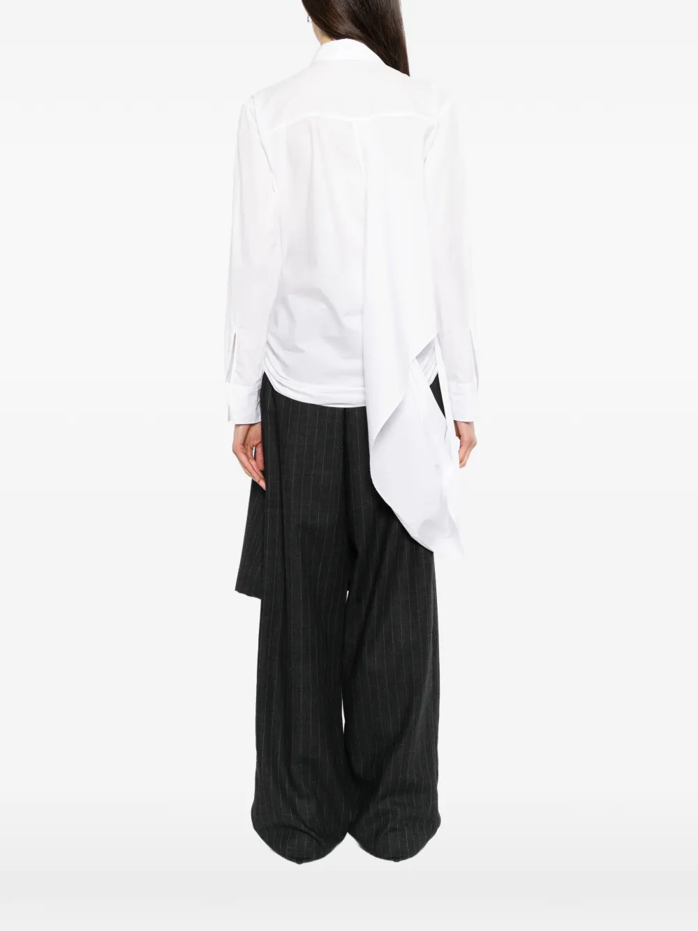 Yohji Yamamoto asymmetric knotted shirt Wit
