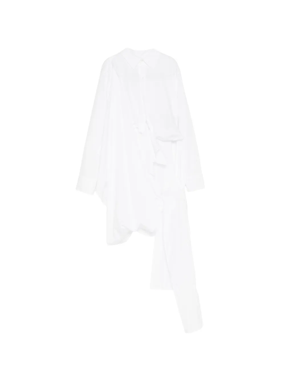 Yohji Yamamoto asymmetric knotted shirt Wit