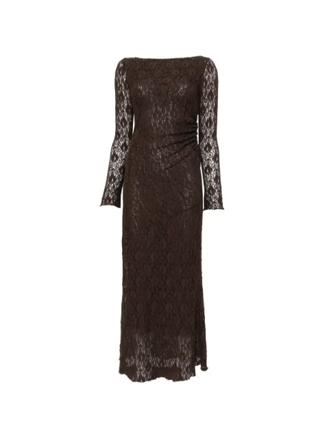 IMPERIAL lace-knit long-sleeve maxi dress