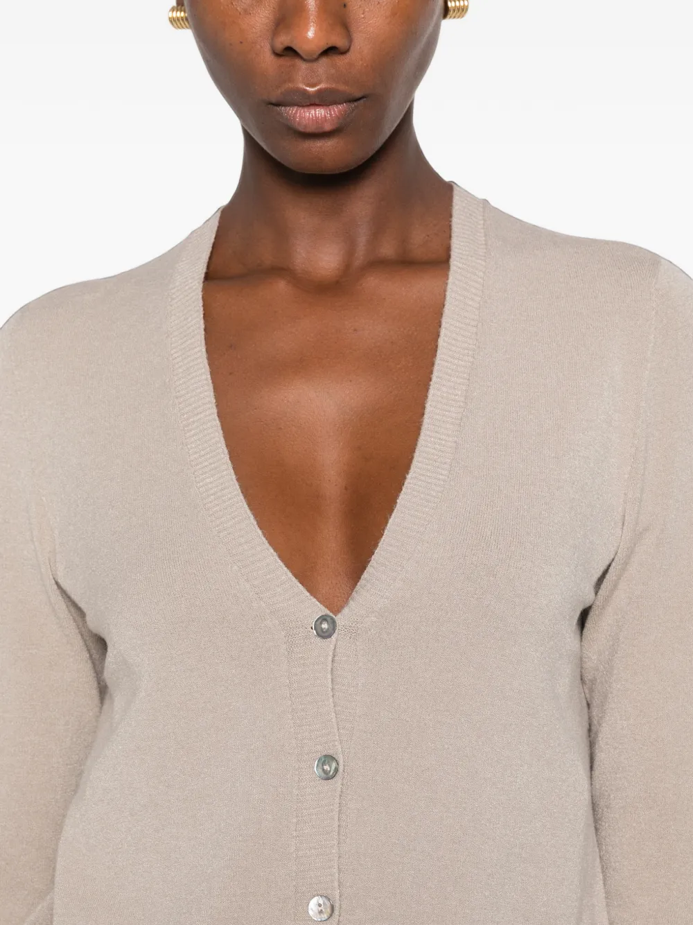 AROVESCIO Button-up vest met V-hals Beige