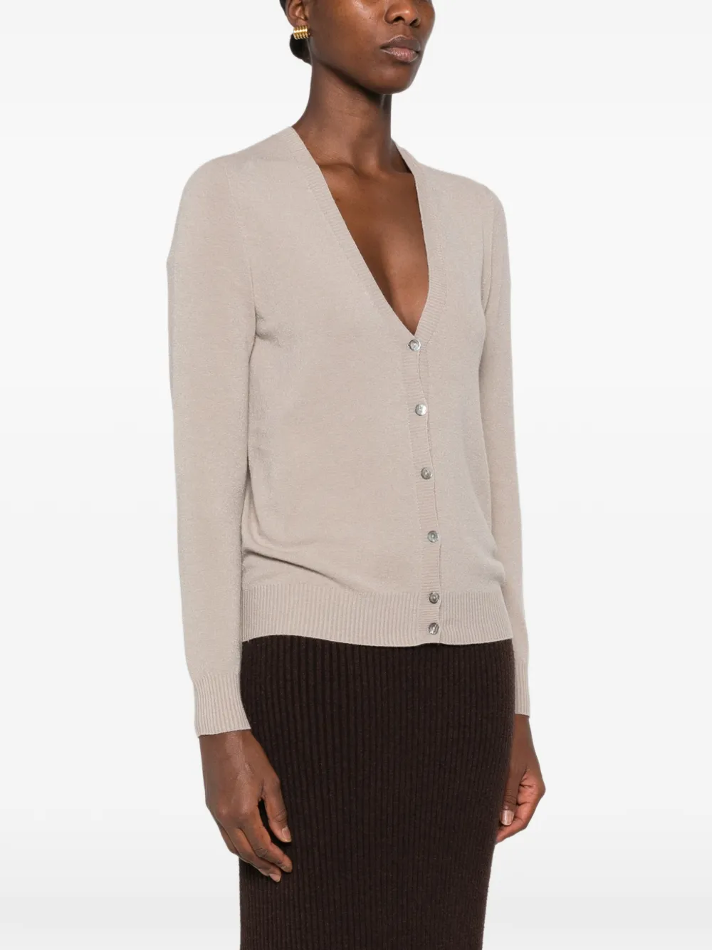 AROVESCIO Button-up vest met V-hals Beige