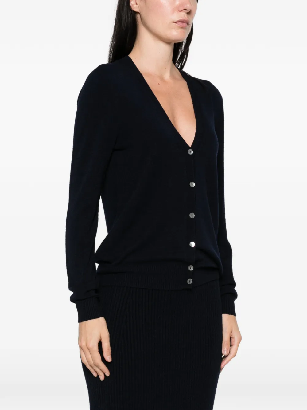 AROVESCIO Button-up vest met V-hals Blauw