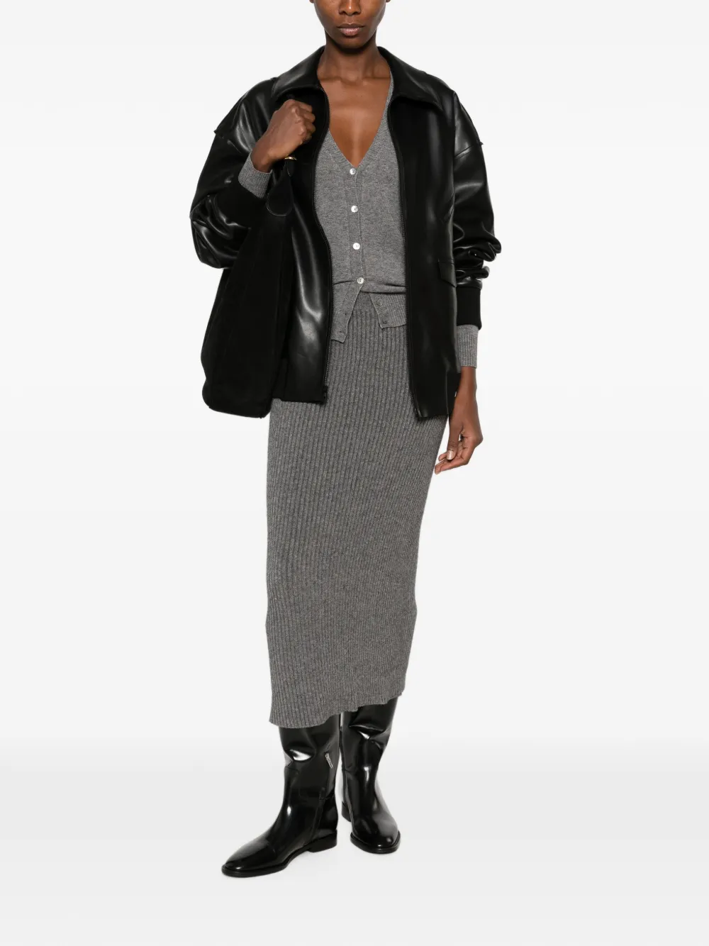 AROVESCIO Button-up vest met V-hals Grijs