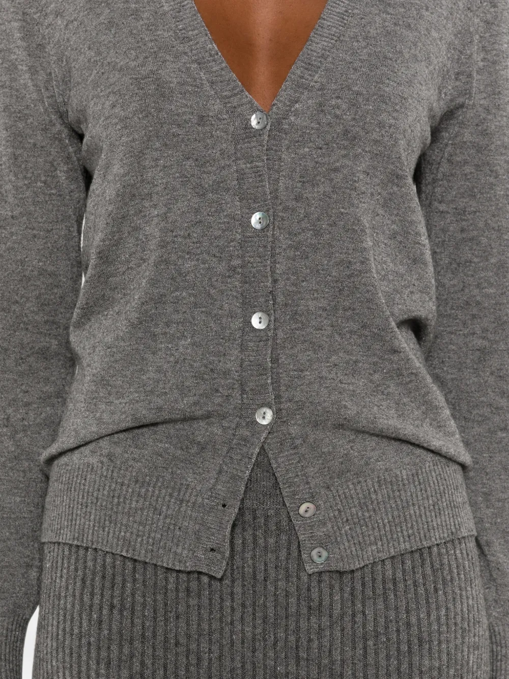 AROVESCIO Button-up vest met V-hals Grijs