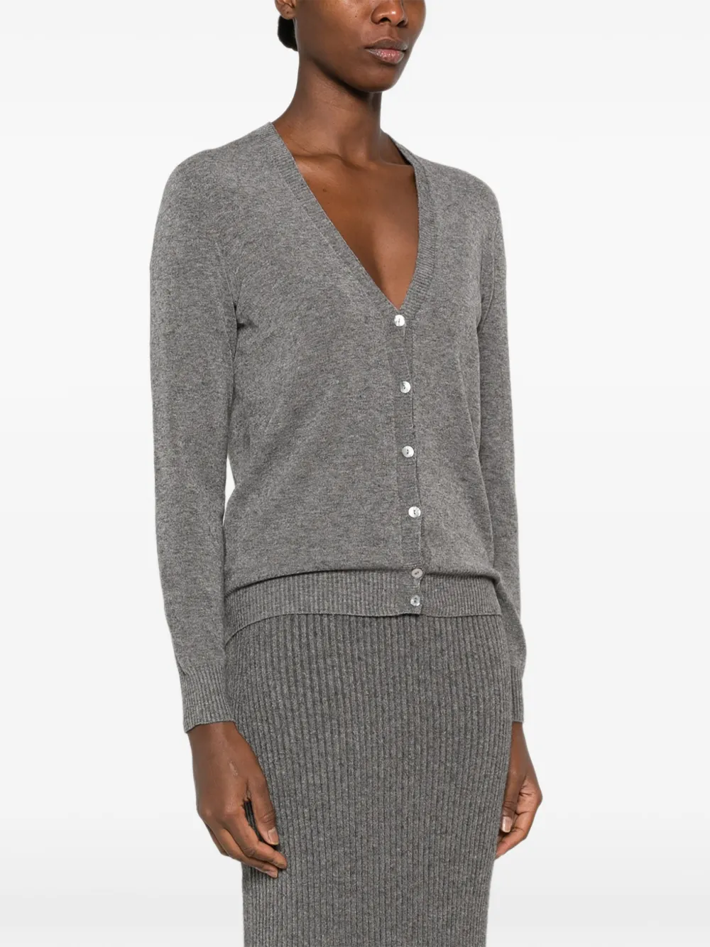 AROVESCIO Button-up vest met V-hals Grijs