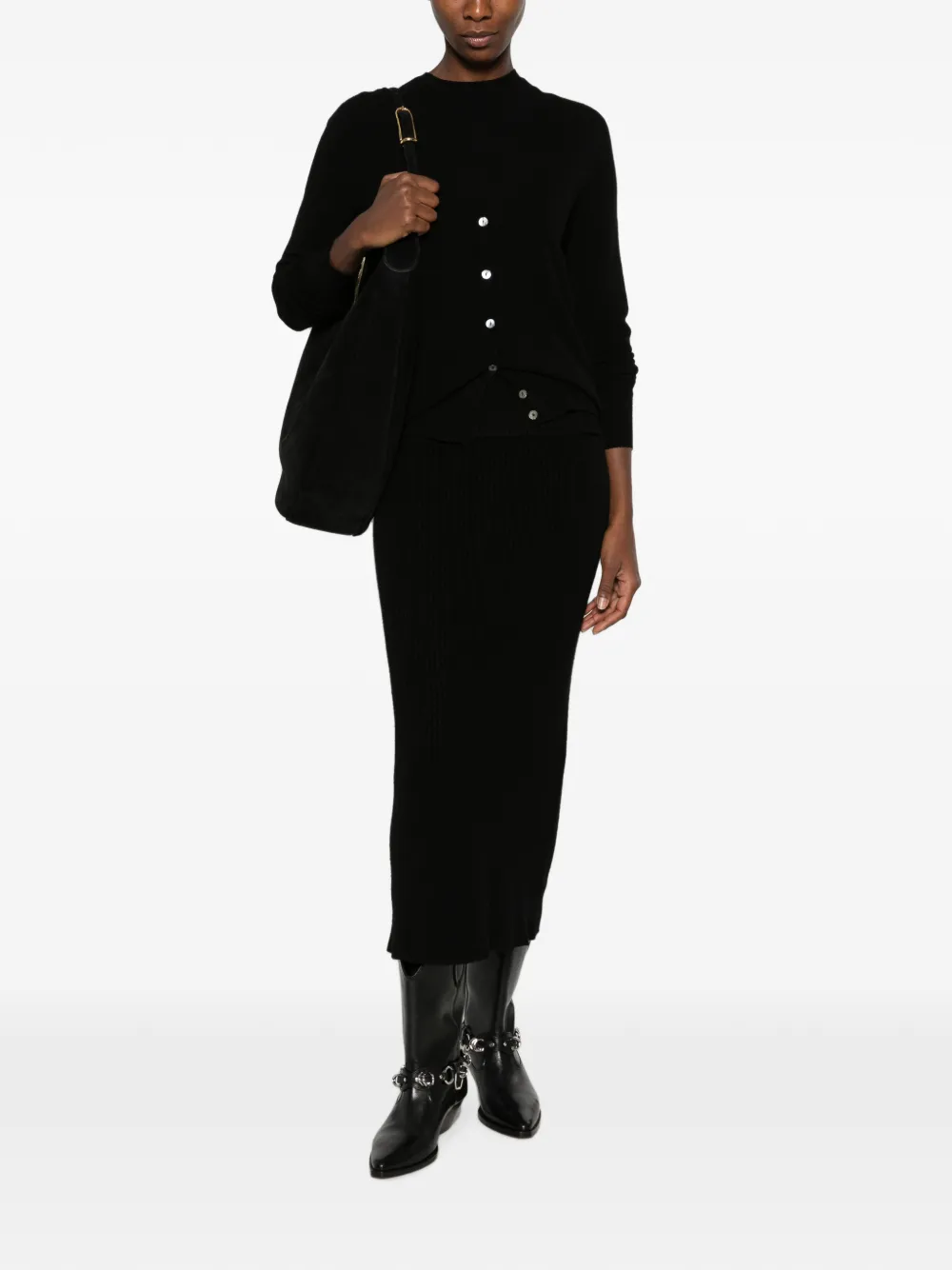 AROVESCIO Button-up vest Zwart