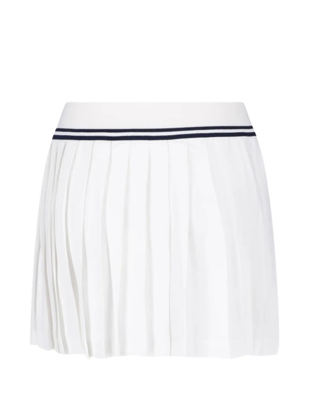 Sporty & Rich Abigail pleated striped-trim mini skirt Wit