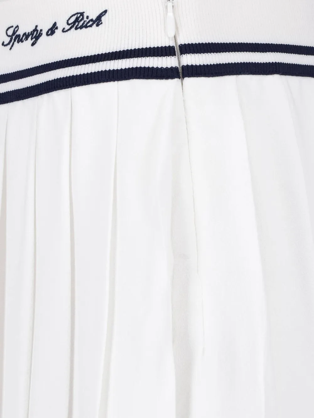 Sporty & Rich Abigail pleated striped-trim mini skirt Wit