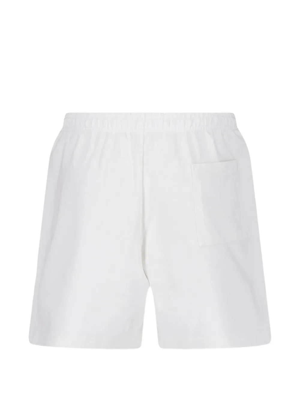 Sporty & Rich Syracuse elastische shorts met logo-print Wit